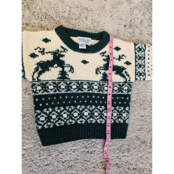 One Of A Kind By Shirley Duffy VTG Handmade Kids Sweater Size 4-5 Virgin Wool - Picture 3 of 5
